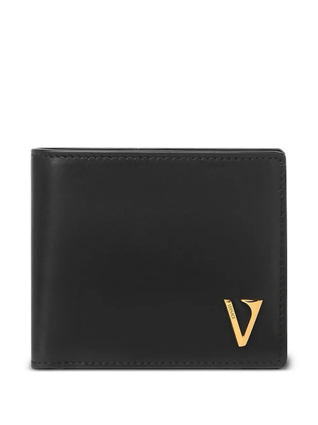  Versace V-logo Bifold Wallet - Black 