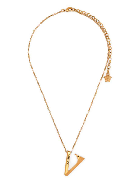  Versace V-pendant Necklace - Gold 