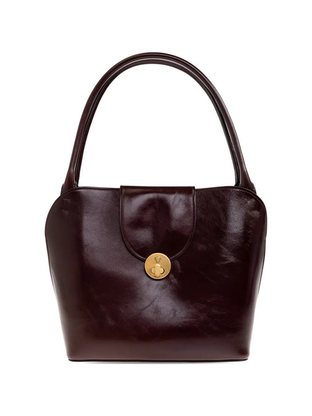  Versace Vivian Leather Shoulder Bag - Brown 