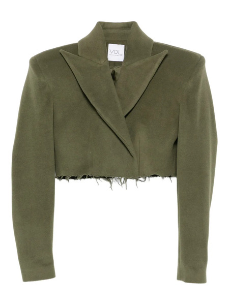  Vestiaire D'un Oiseau Libre Frayed-hem Wide-lapels Jacket - Green 