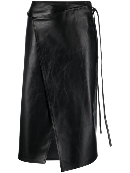  Vetements Asymmetric Leather Skirt - Black 
