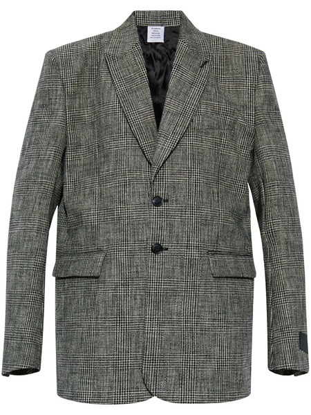  Vetements Checkered Cotton Blazer - Black 