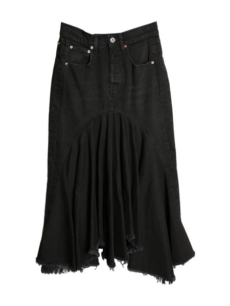  Vetements Denim Midi Skirt - Black 