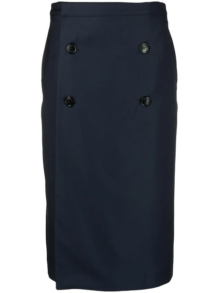  Vetements Double-buttoned A-line Skirt - Blue 
