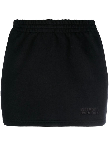  Vetements Elasticated Cotton-blend Miniskirt - Black 
