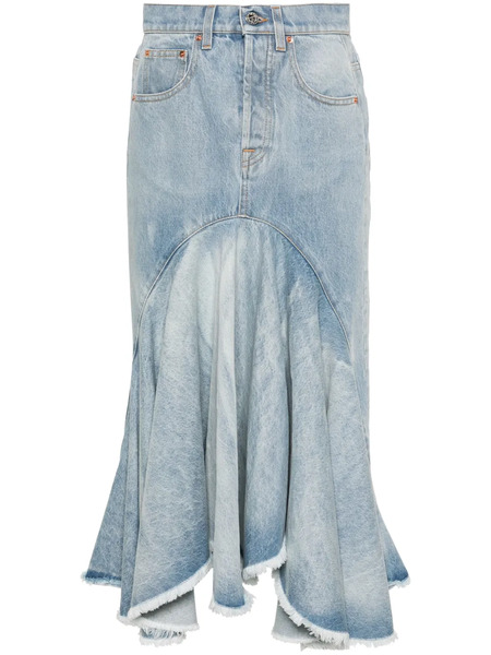  Vetements Godet Denim Midi Skirt - Blue 