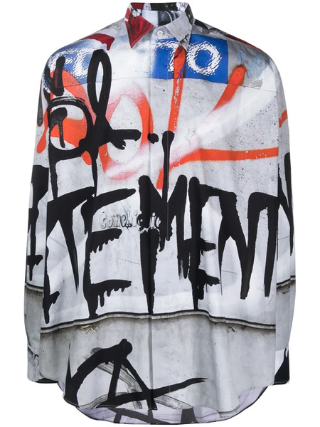  Vetements Graffiti-print Shirt - Grey 