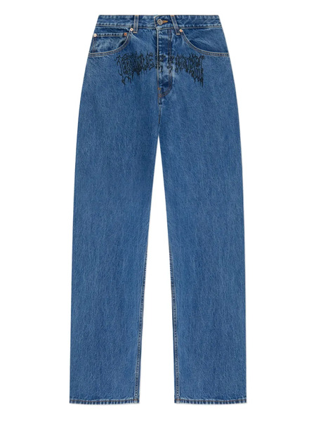  Vetements Graphic-print Jeans - Light Blue 