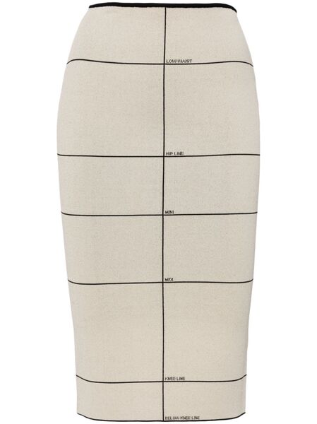  Vetements Intarsia-knit High-waisted Skirt - Neutrals 