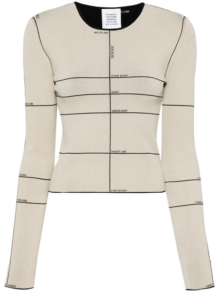  Vetements Intarsia-knit Long-sleeved Top - Neutrals 