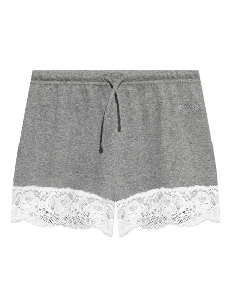  Vetements Lace-trim Mini Shorts - Grey 