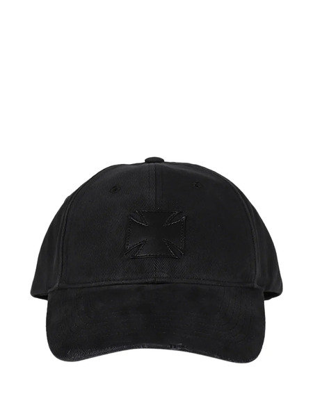  Vetements Leather Cross Cap - Black 