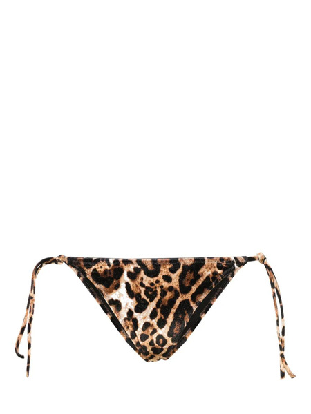  Vetements Leopard-print Velour Bikini Bottoms - Brown 