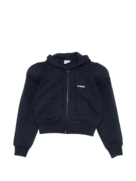  Vetements Logo-embroidered Hoodie - Blue 