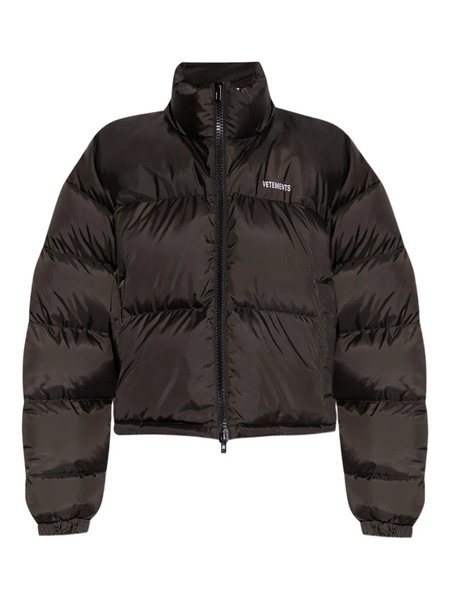  Vetements Logo-embroidered Puffer Jacket - Black 