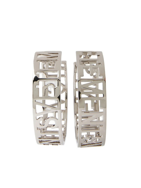  Vetements Logo Hoop Earrings - Silver 
