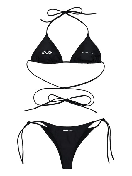  Vetements Logo-print Bikini Set - Black 