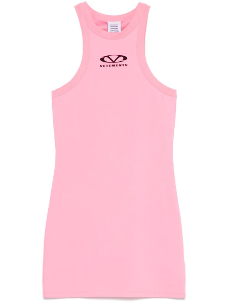  Vetements Logo-print Mini Dress - Pink 