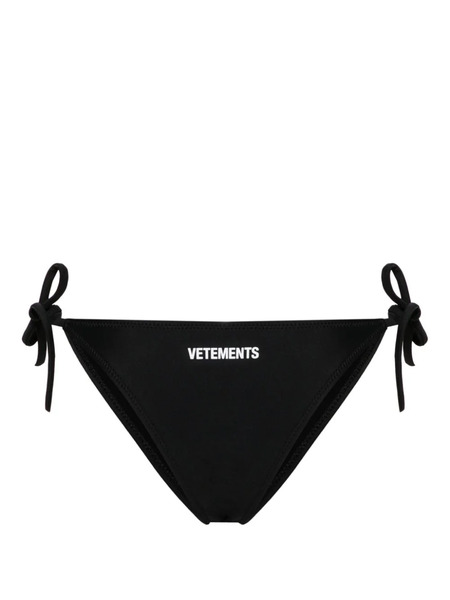  Vetements Logo-print Tied Bikini Bottom - Black 