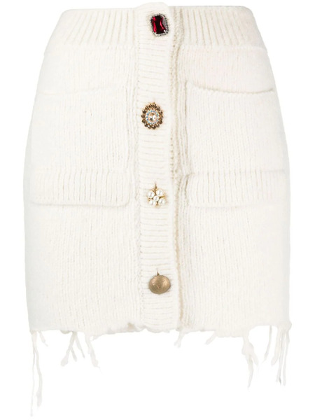  Vetements Rhinestone-embellished Knitted Miniskirt - White 
