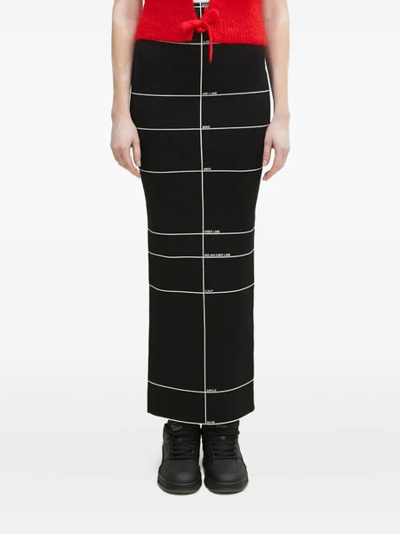  Vetements Stripe-detail Maxi Skirt - Black 