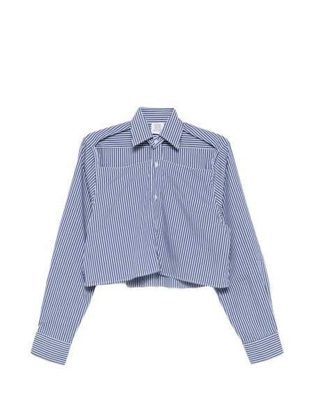  Vetements Striped Cropped Shirt - Blue 