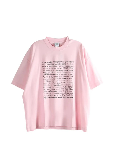 Vetements Text-print T-shirt - Pink 