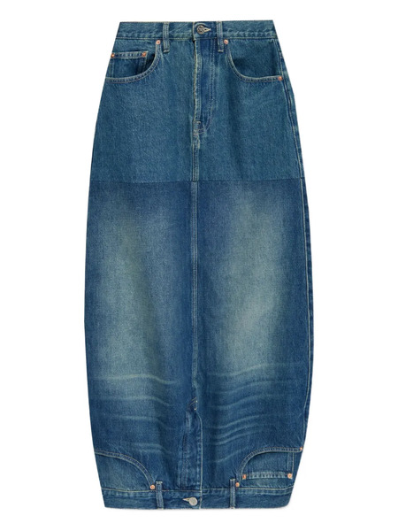  Vetements Upside-down Denim Midi Skirt - Blue 
