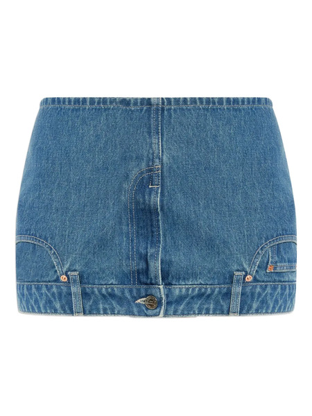 Vetements Upside-down Denim Mini Skirt - Blue 
