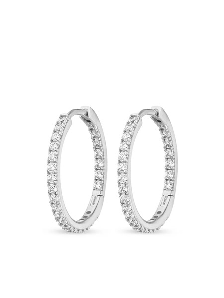  Veynou 14kt White Gold Cleo Diamond Small Hoops - Silver 