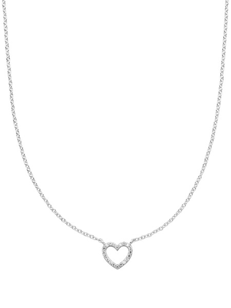  Veynou 14kt White Gold Heart Diamond Necklace - Silver 