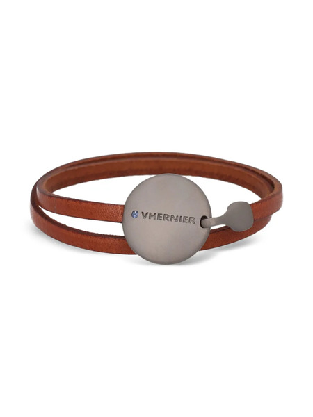  Vhernier Circle Leather Bracelet - Silver 