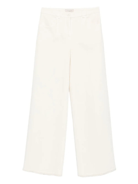  Via Masini 80 Frayed-hem Flared Trousers - Neutrals 