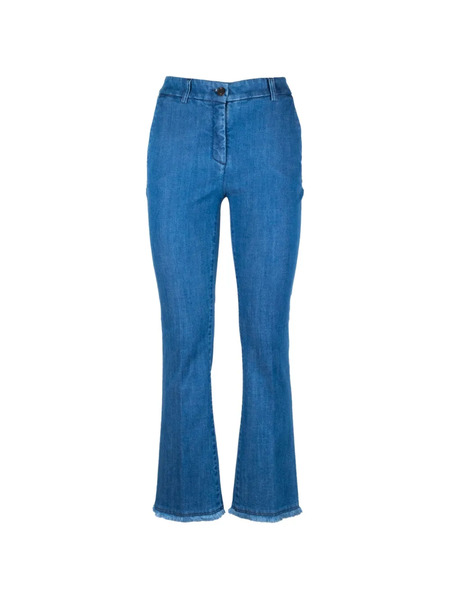 Via Masini 80 Frayed Trousers - Blue 