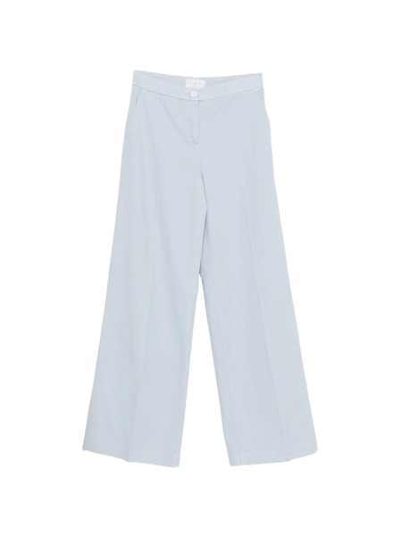 Via Masini 80 Pressed Crease Palazzo Pants - Blue 