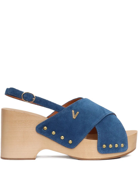  Via Roma 15 Crossover Studded Sandals - Blue 