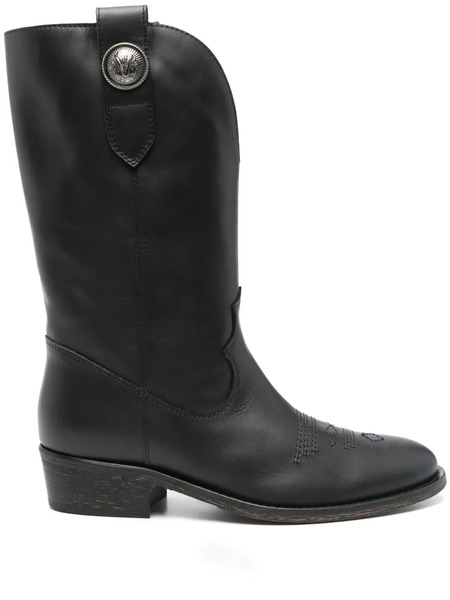  Via Roma 15 Leather Boots - Black 
