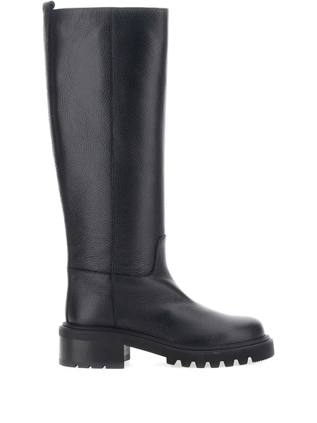  Via Roma 15 Leather Knee-length Boots - Black 