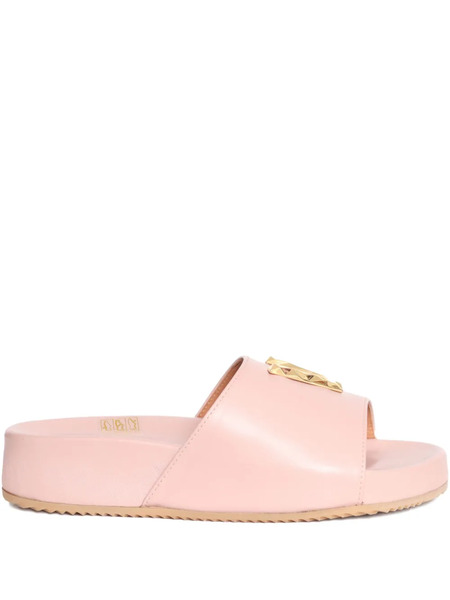  Via Roma 15 Leather V-embellished Sandals - Pink 