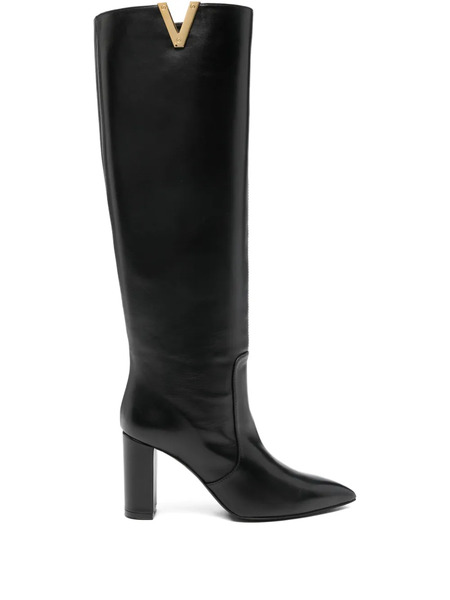  Via Roma 15 85mm Leather Boots - Black 