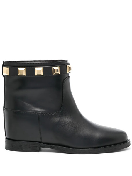 Via Roma 15 Santa Monica Stud-embellishment Ankle Boots - Black 