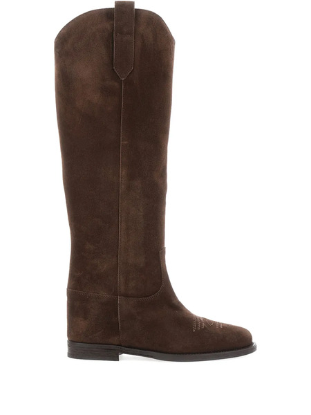  Via Roma 15 Stitched Suede Boots - Brown 