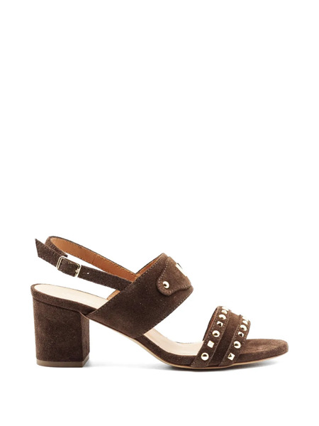  Via Roma 15 Studded Suede Sandals - Brown 