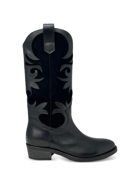  Via Roma 15 Venice Appliqué Boots - Black 
