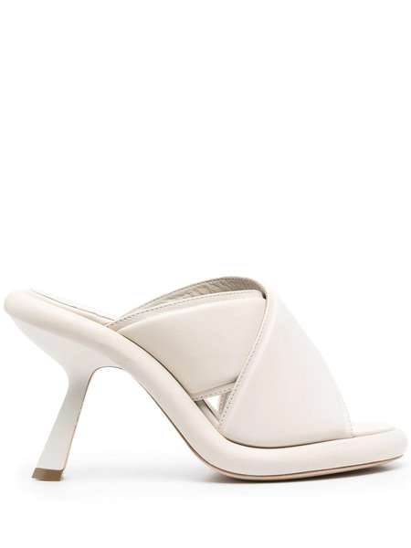  Vic Matie Leather Crossover-detail Mules - Neutrals 