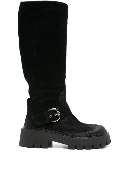  Vic Matie 50mm Buckle-detail Calf Leather Boots - Black 