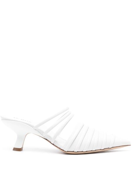  Vic Matie 65mm Leather Mules - White 