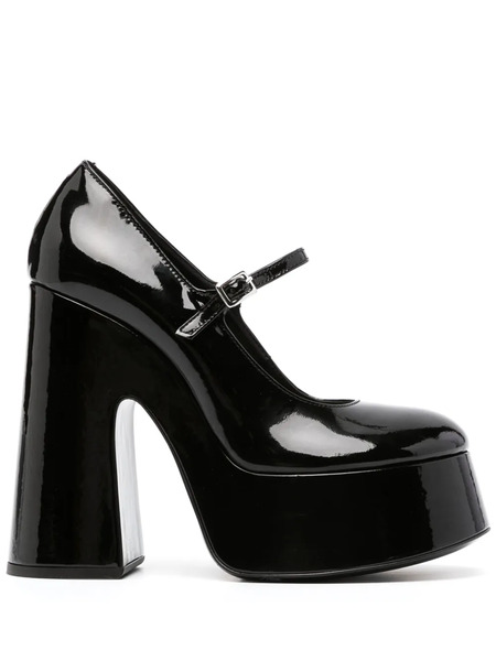  Vic Matie 145mm Patent Leather Sandals - Black 