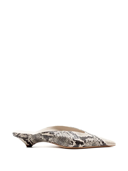  Vic Matie Python Print Mules - White 