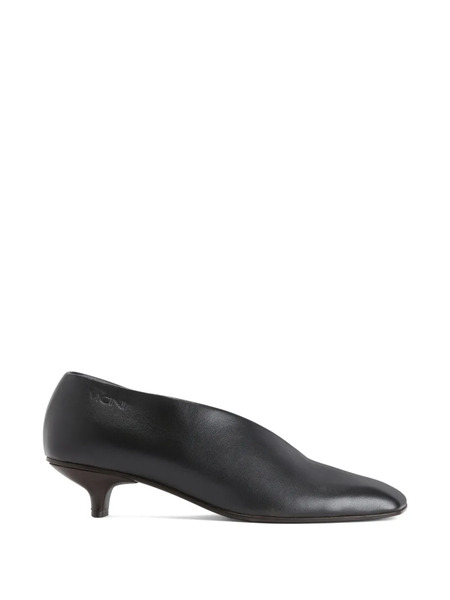  Vicini Asymmetrical-cutout Square Pumps - Black 